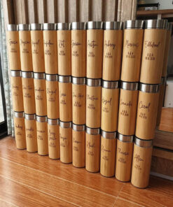 Alternative view of Customizable Bamboo Stainless Steel Bottle – 500ML