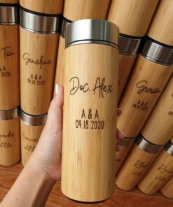 Customizable Bamboo Stainless Steel Bottle – 500ML
